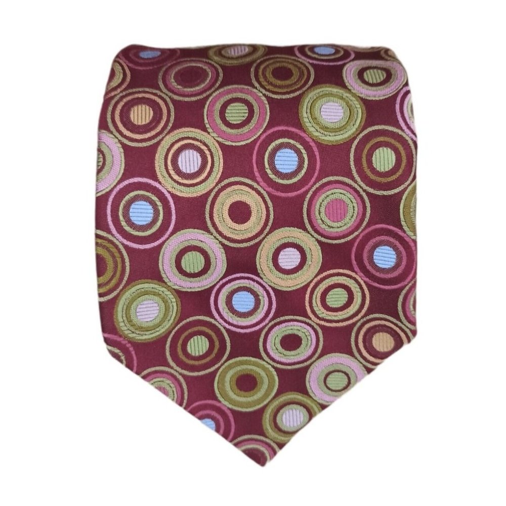 🆕TED BAKER LONDON Red Geometric Silk Tie HANDMADE USA 59"/ 3.7" NWOT